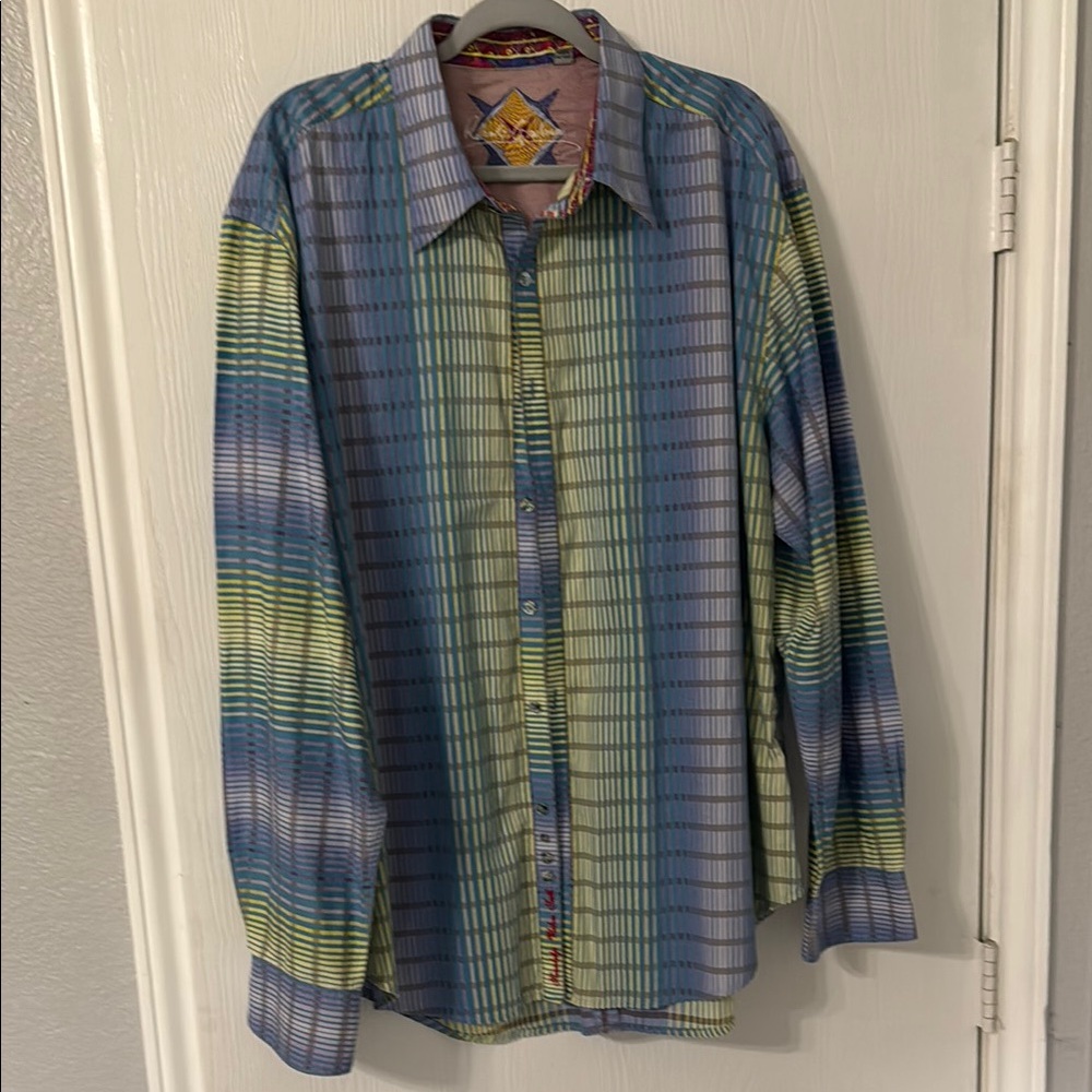 Mens Robert Graham multicolored button up dress shirt in excellent condition